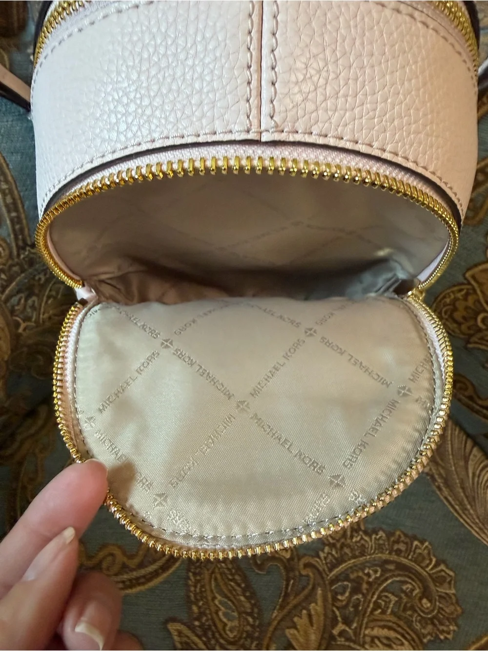 MICHAEL KORS Pale Pink Powdered Blush Pebbled Leather Mini Backpack New